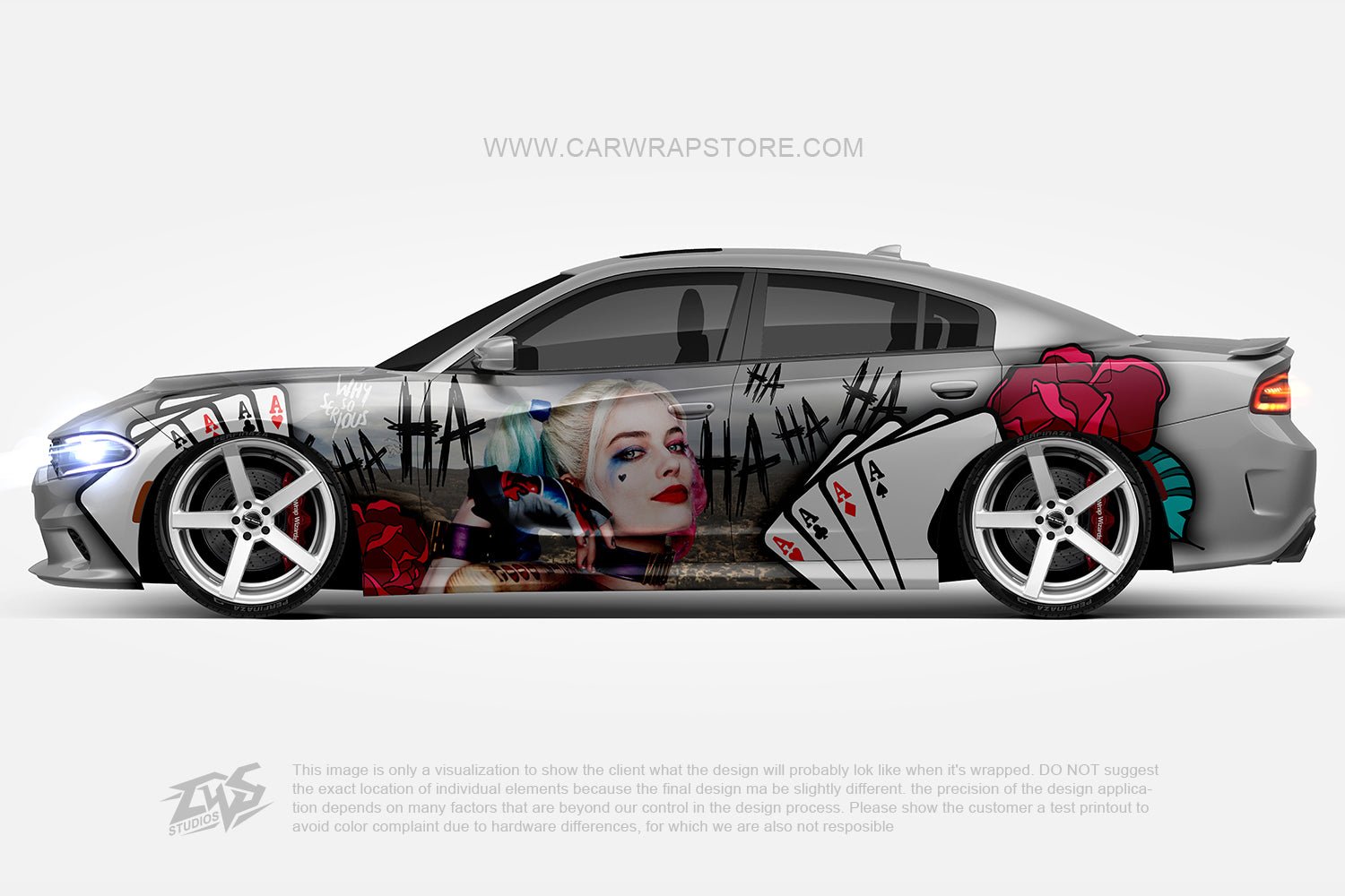 Harley Quinn ITASHA anime car wrap vinyl stickers Fit With Any Cars