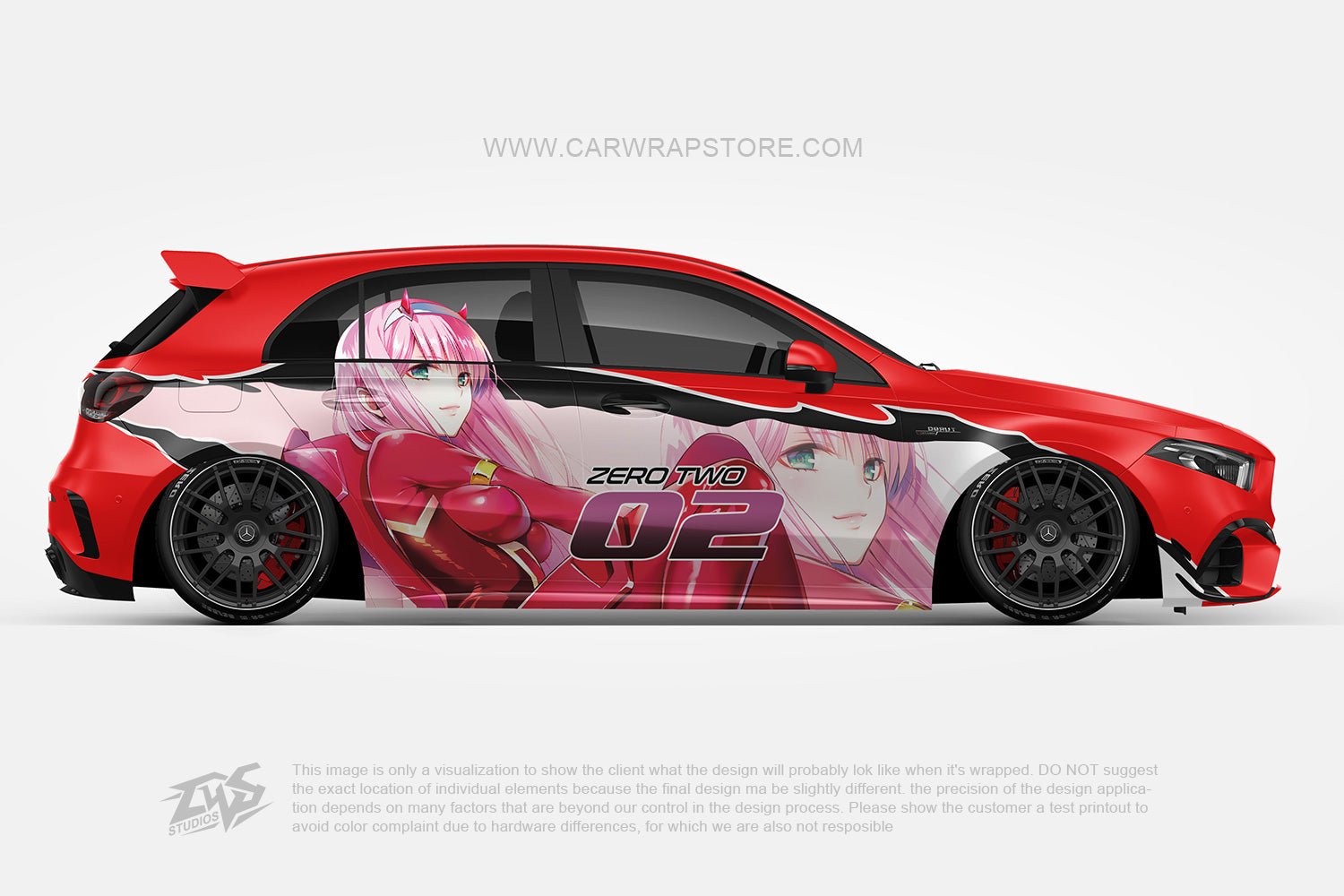 Zero Two DARLING in the FRANXX ITASHA anime car wrap vinyl stickers Fit  With Any Cars