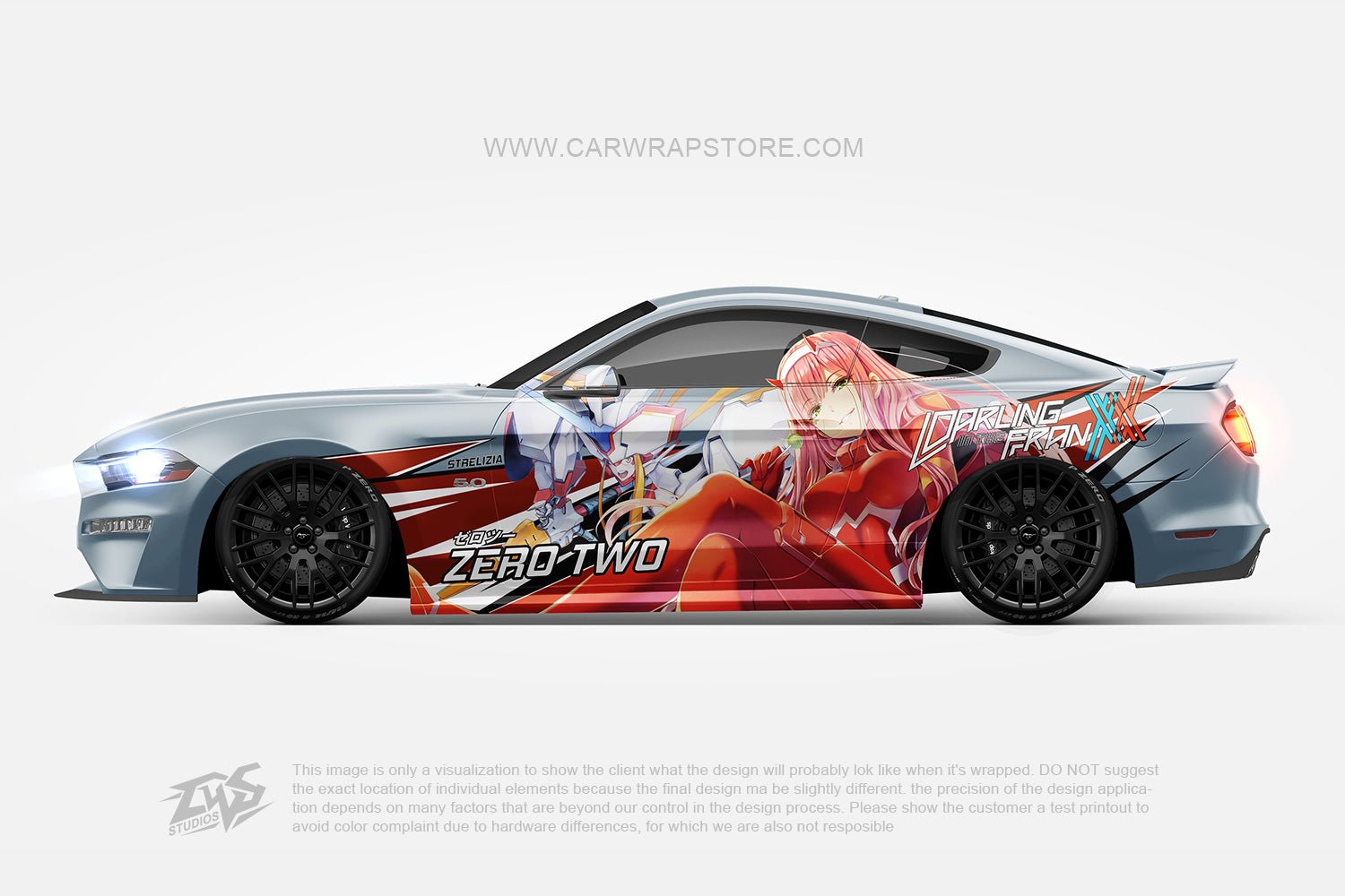 Zero Two DARLING in the FRANXX ITASHA anime car wrap vinyl stickers Fit  With Any Cars