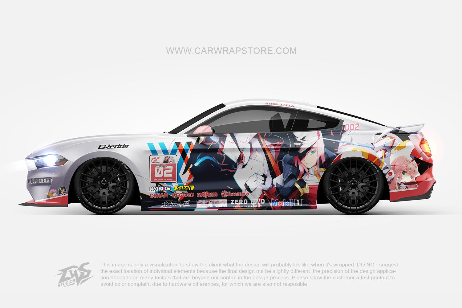 Zero Two DARLING in the FRANXX ITASHA anime car wrap vinyl stickers Fit  With Any Cars